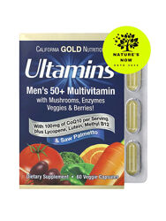 Мультивитамины для мужчин 50 с Q10, грибами, ферментами - 60 капсул / 