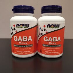 Now Foods Gaba /  Гамк с В6 100 капсул - 500 мг и 750 мг 