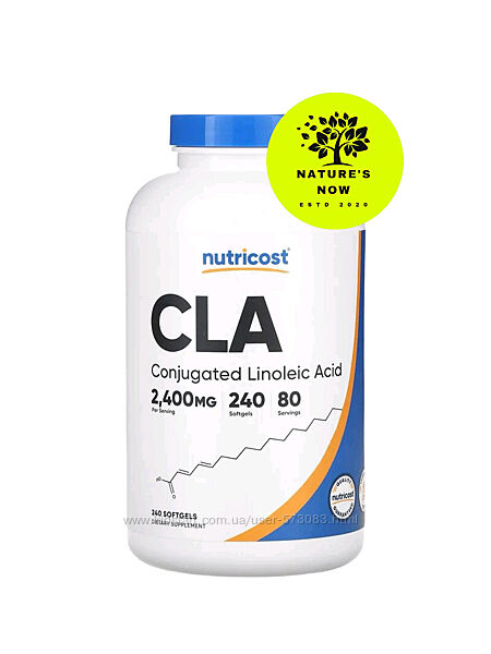 Nutricost CLA КЛК 800 мг - 240 капсул / США, жиросжигатель