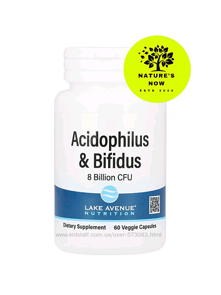 Смесь пробиотиков, ацидофильные и бифидобактерии 8 млрд - 60 капсул / США