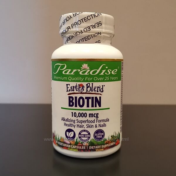 Paradise биотин 10000 мкг - 90 капсул - адаптогены - пробиотики / США
