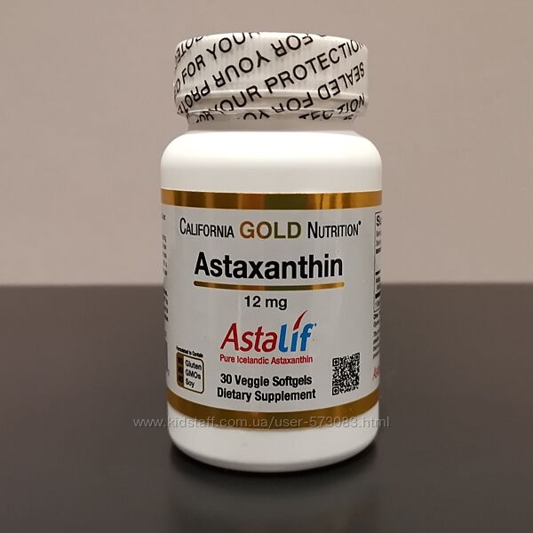 Астаксантин 12 мг - 30 капсул / California Gold Nutrition США