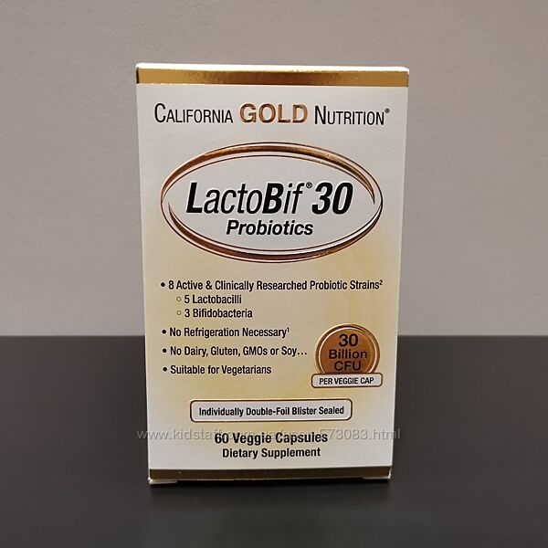 California Gold LactoBif пробиотики 30 млрд - 60 капсул