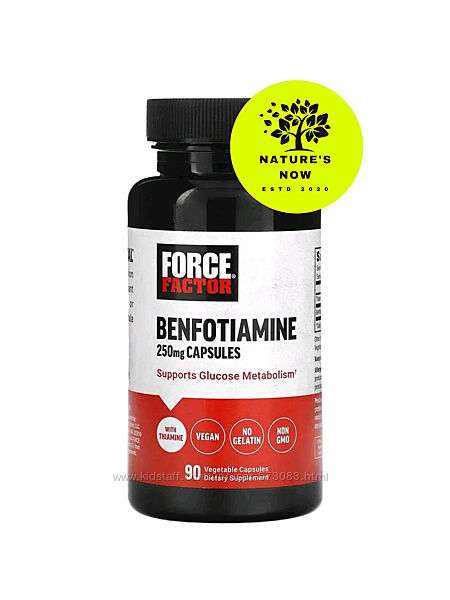 Force factor бенфотиамин 250 мг - 90 капсул / США, тиамин