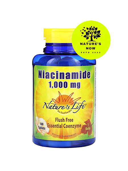 Nature&acutes Life ниацинамид 1000 мг - 100 таблеток / США, витамин В3