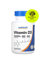 10000 МЕ - 240 капсул Витамин Д3 Nutricost / США