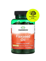 Swanson льняное масло 1000 мг - 100 капсул / США, омега, линолевая кислота