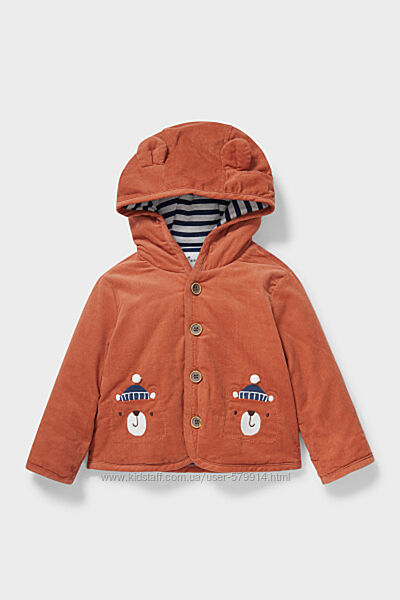 Мягусенькая  детская курточка  с капюшоном на  трикотажной подкладке от С&A