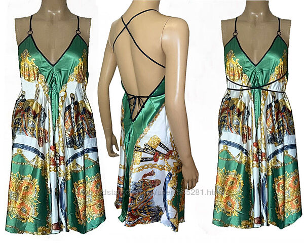 шелковый сарафан с открытой спинкой милания разные