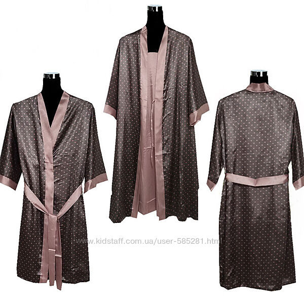 Шелковый женский халат разные