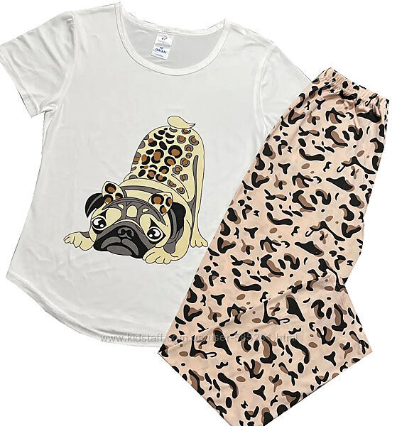 женская пижама футболка с штанами М-XL