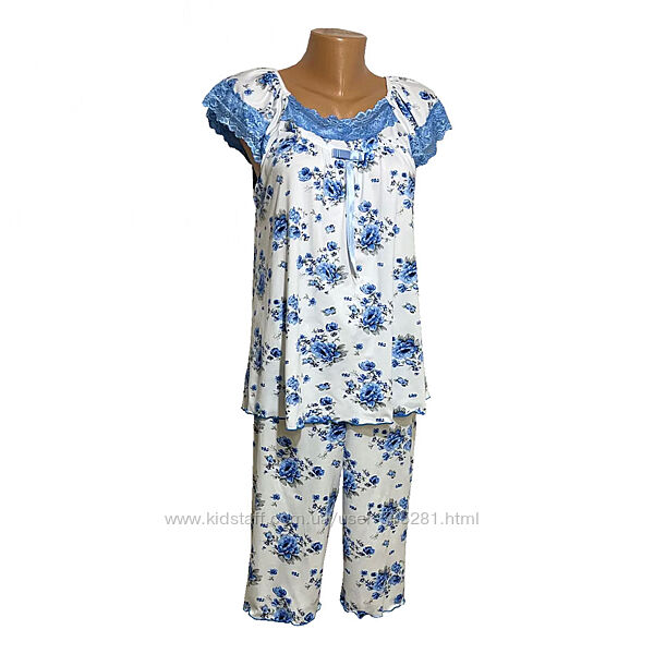 Женская пижама  кофта с бриджами роза