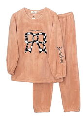 теплая велюровая пижама с бантиками разные расцветки