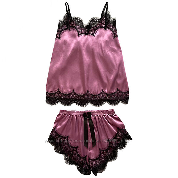 Женская шелковая пижама с шортами lace разные