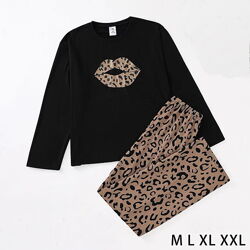 Женская трикотажная пижама с штанами гепард М-2XL 