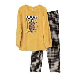 Велюровая пижама с штанами DT разные