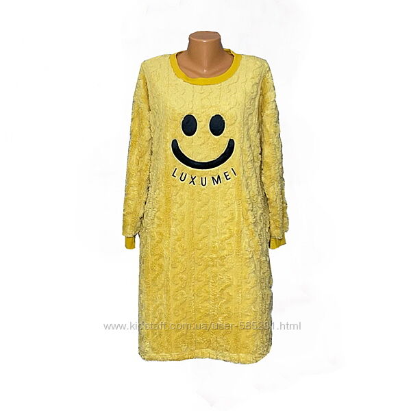 Удлиненная теплая махровая туника luxumei