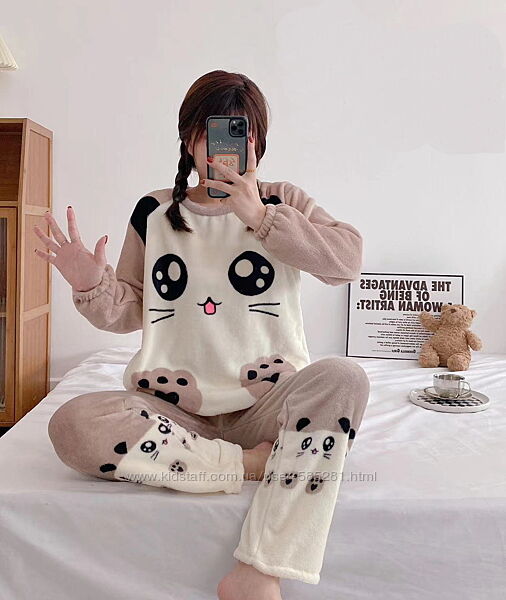 Теплая пижама с штанами 38-44 р