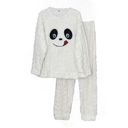 Теплая махровая пижама панда 42-46 р