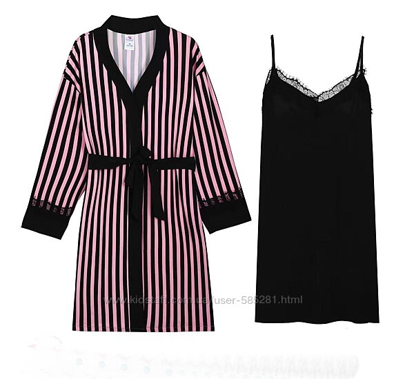 Женский комплект халат с рубашкой м-3хл