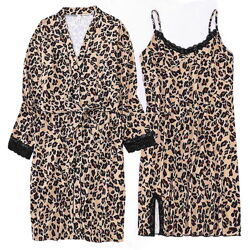 Женский комплект халат с рубашкой леопард хл-5хл