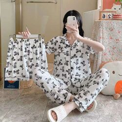 Женская пижама тройка мишки 46-54р разные