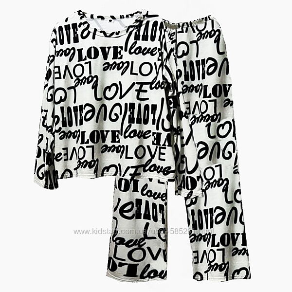Женская трикотажная пижама с штанами love 46-52 р