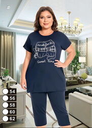 Женский костюм футболка с бриджами 54-62 р