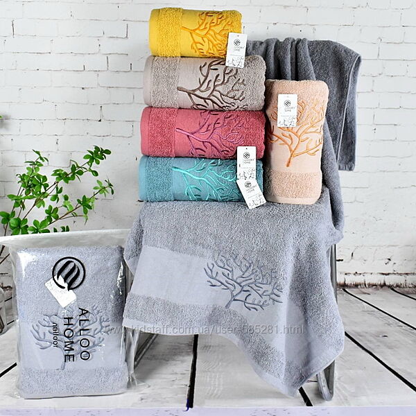 набор махровых полотенец для лица и душа tree of life