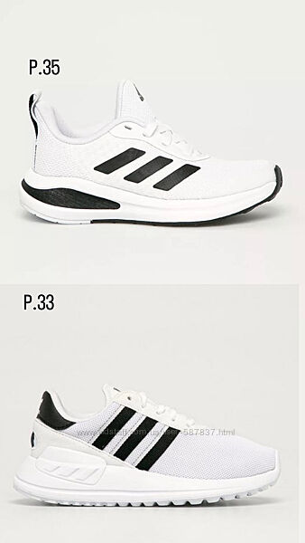 Текстильные кроссовки Adidas р.33-35 оригинал, беговые, белые, легкие, се