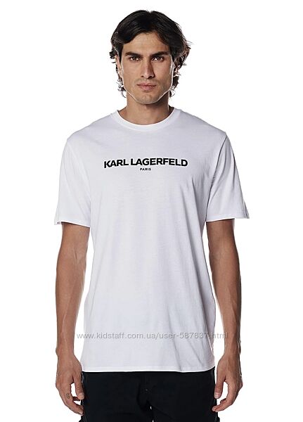 Футболка Karl Lagerfeld р. M-XXl оригінал, з лого, бавовна чорна біла
