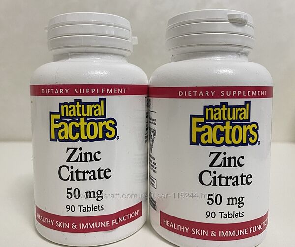 Natural Factors, цитрат цинку, 50 мг,  90 шт