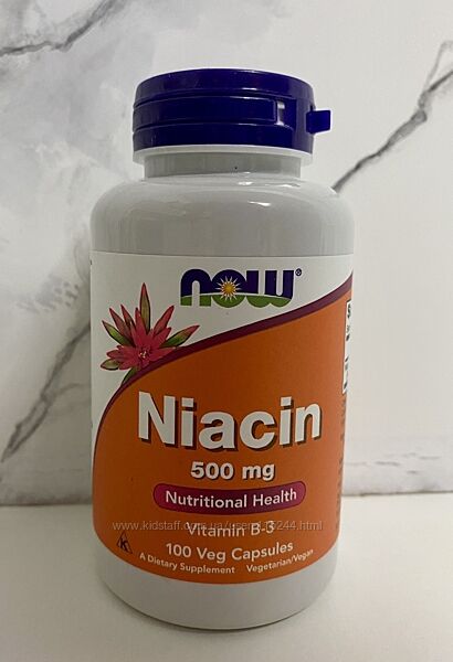 NOW Foods, ніацин, 500 мг, 100 шт