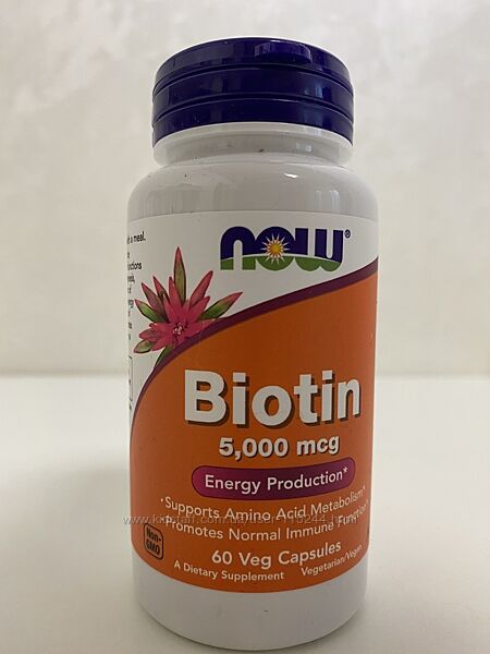 NOW Foods, біотин, 5000 мкг, 60 шт