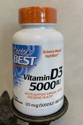 Doctor&acutes Best, вітамінD3, 125мкг 5000МО, 180 шт
