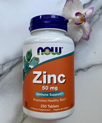 NOW Foods, цинк, 50мг, 250шт