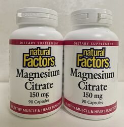 Natural Factors, цитрат магнію, 150 мг, 90 шт