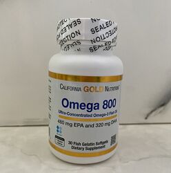 California Gold Nutrition, омега-800, ультраконцентрована 1000мг, 30шт