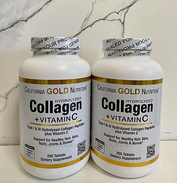 California Gold Nutrition, пептиди гідролізованого колагену 250шт