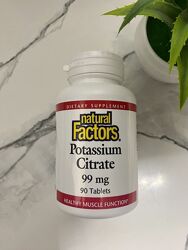 Natural Factors, цитрат калію, 99 мг, 90 шт
