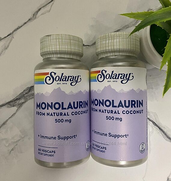 Solaray, монолаурин, 500 мг, 60 шт