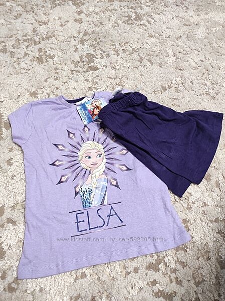 Disney футболка та шорти. Комплект для дівчинки 92/98р.