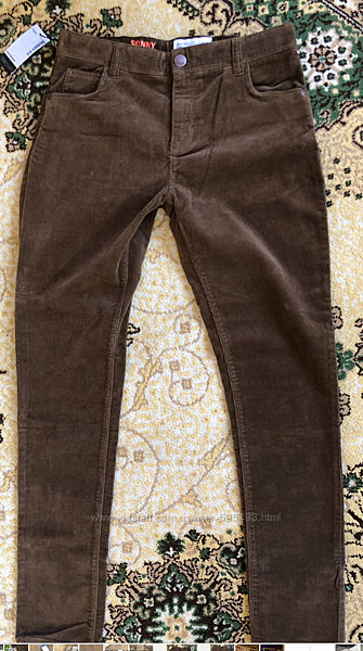 Вельветовые брюки на подростка Next Skinny fit р. 176