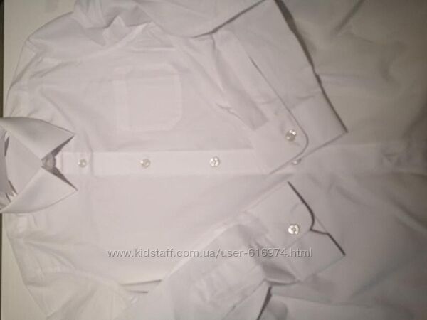 Новая белая рубашка M&S на 10-11 лет
