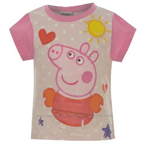 Веселые футболки из Англии с изображением свинки Пеппа.