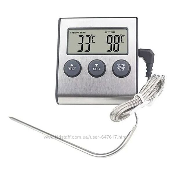 Термометр с выносным датчиком до 300 градусов Digital CookingThermometer