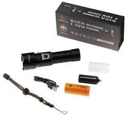 Фонарь ручной аккумуляторный X-balogbl-p712-p160, аккумулятор 26650, powerb