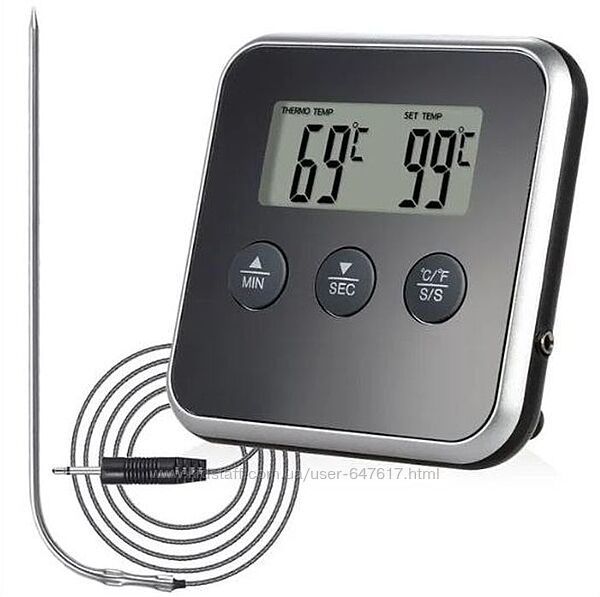 Цифровой термометр с выносным датчиком до 300 градусов Digital Cooking