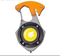 Аккумуляторный Led фонарик W5143 с Type-c 7 режимов, красный свет, карабин