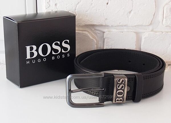  Ремень мужской кожаный Hugo Boss в коробке